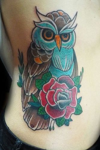 Japanese Style Owl Tattoo For Back