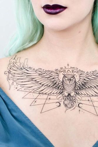 Owl Tattoo Design Idea For Chest