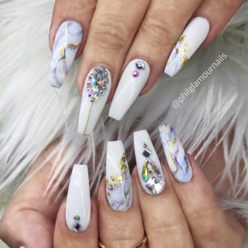 Marble Crystals With Gold Coffin Nails