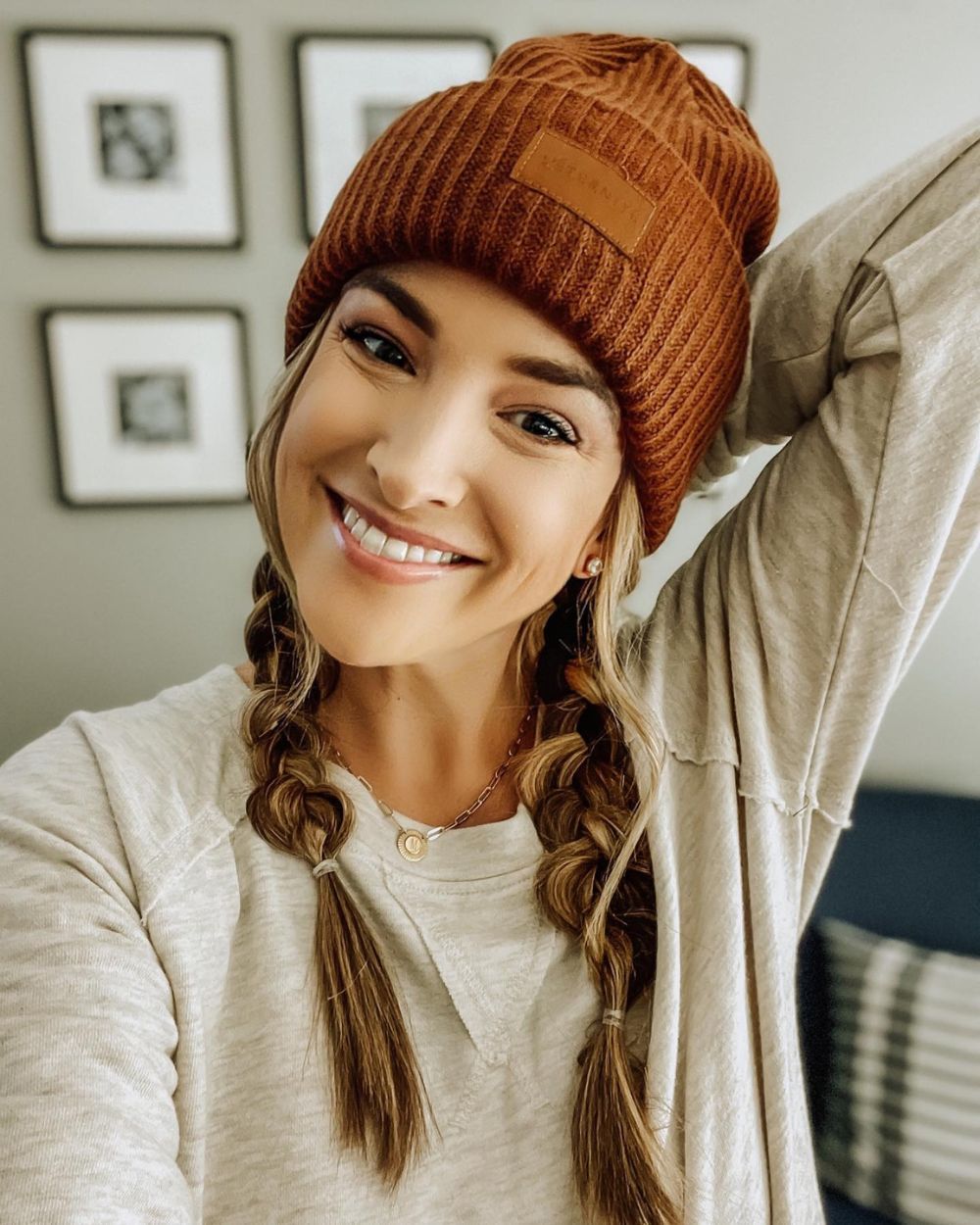 beanie hairstyle ideas medium length braids