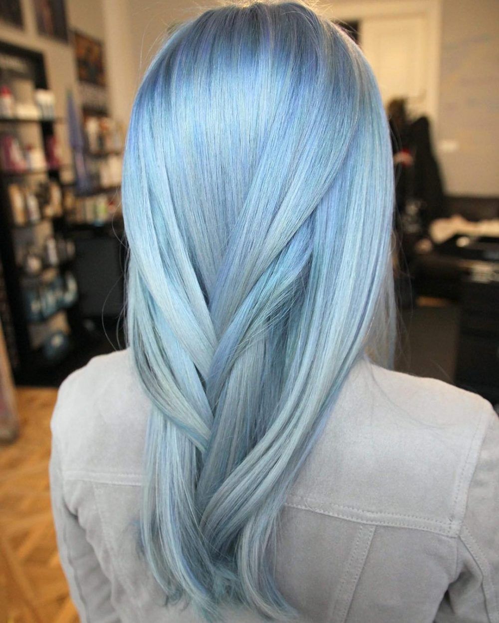 Baby Blue Ombre for Straight Hair