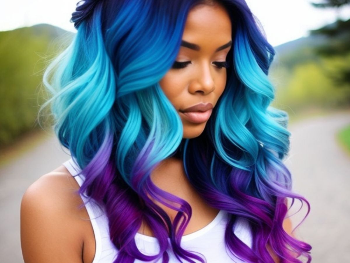 Blue ombre hair color