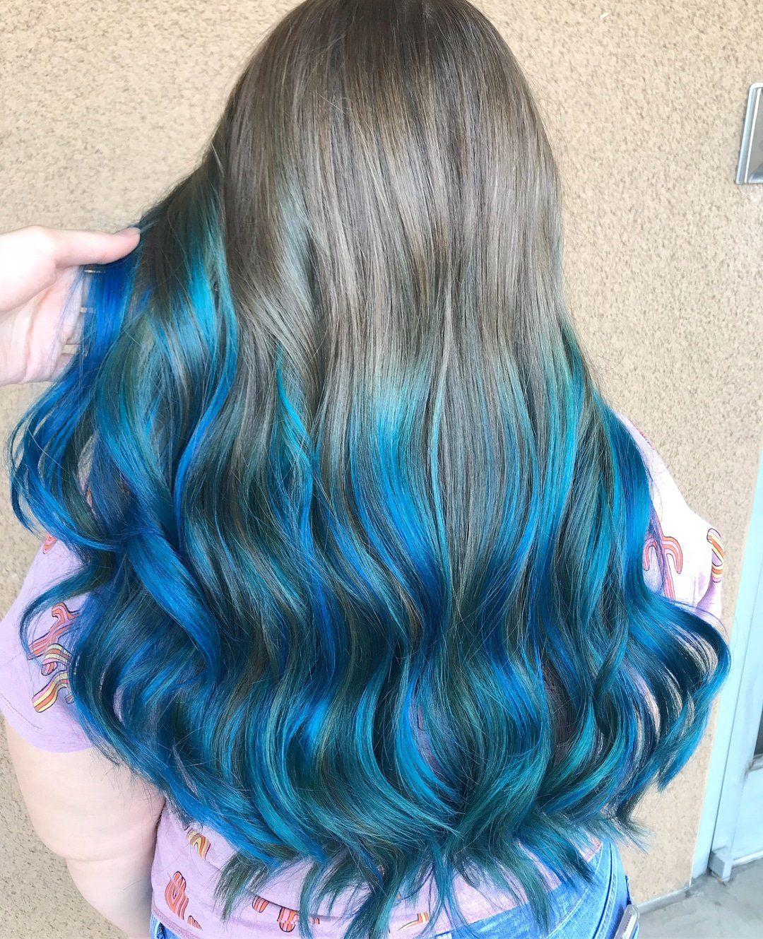 Light Brown to Blue Ombre