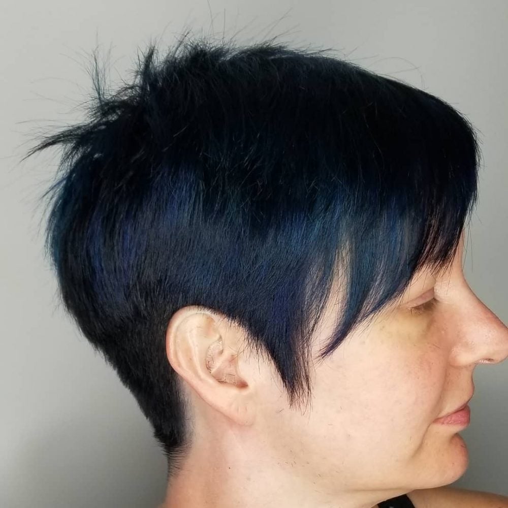 Midnight Blue Ombre on Short Hair