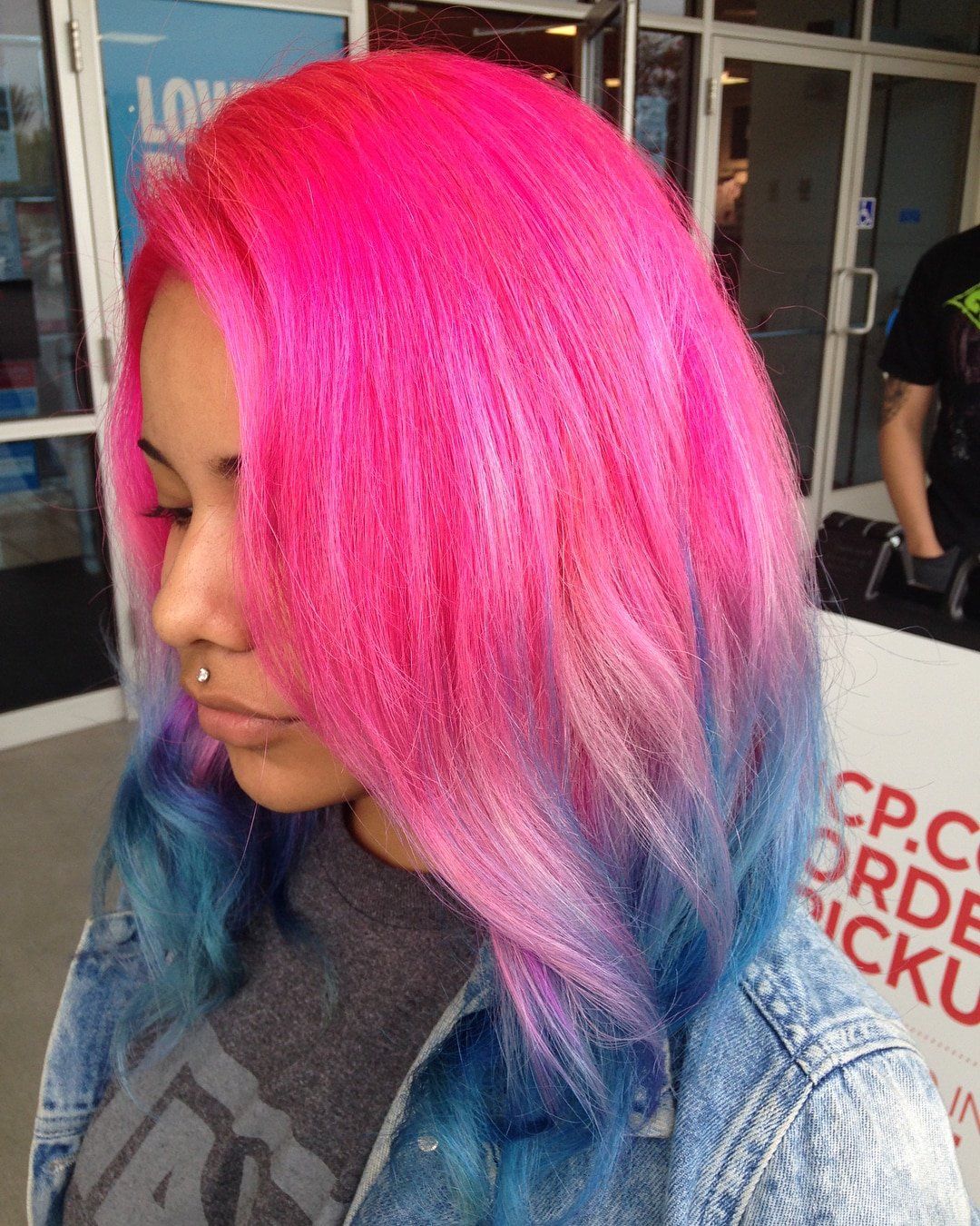 Vibrant Pink to Blue Ombre